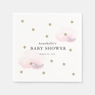 Gold Stars & Pink Clouds Babyduschpapier Serviette