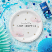 Gold Stars & Pink Clouds Kinderdusche Pappteller (Party)