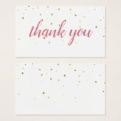 Gold Stars Pink Wasserfarbe Danke Karte (Vorne & Hinten)