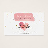 Gold Stars Pink Watercolor Danke für den Rabatt (Rückseite)