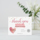 Gold Stars Pink Watercolor Danke für den Rabatt (Stehend Vorderseite)