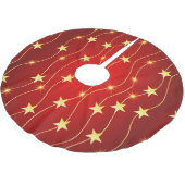 Gold Stars Polyester Weihnachtsbaumdecke (Schrägansicht)