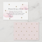 Gold Stars & Rosa Wolken Bitte eine Book Card mitb Begleitkarte (Vorne/Hinten)