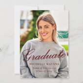 Gold Stars Roter Abschluss Zeremonie und Party Einladung (Rückseite)