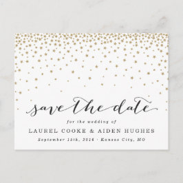 Gold Stars Rustikal Moderne Save the Date Ankündigungspostkarte