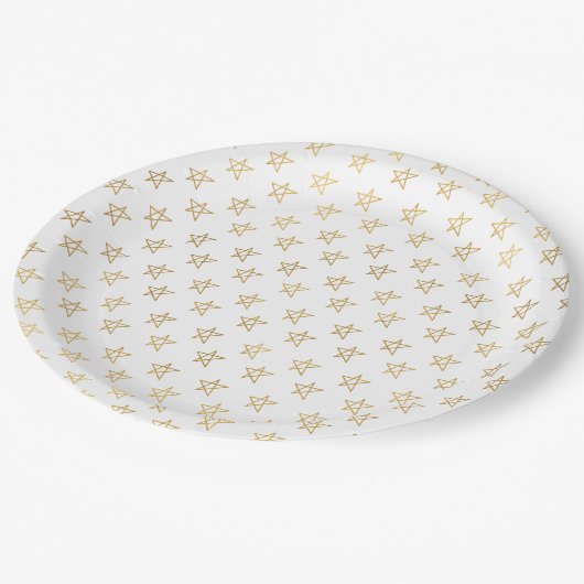 Gold Stars Shine Bright Pappteller (Schrägansicht)