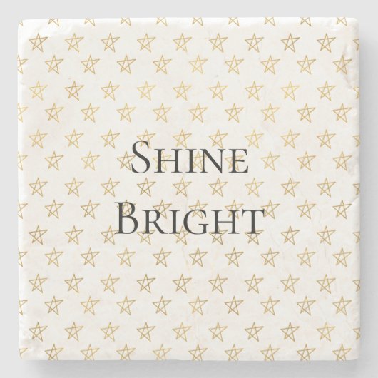 Gold Stars Shine Bright Steinuntersetzer (Vorderseite)