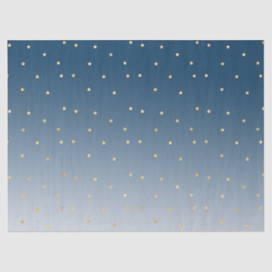 Gold Stars Sky Shine Bright Ombre Seidenpapier (Vorderseite)