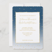 Gold Stars Sky Shine Bright Ombre Wedding Einladung (Vorderseite)