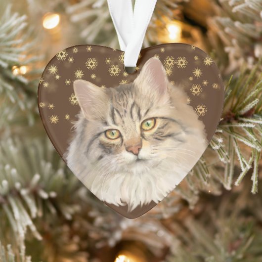 Gold Stars Tabby Cat Grandchild Ornament (Baum)