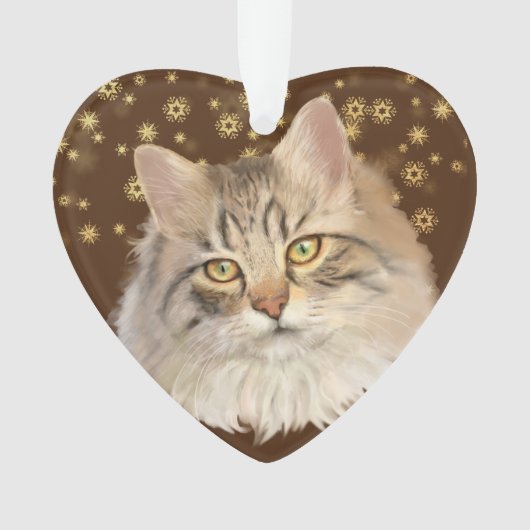 Gold Stars Tabby Cat Grandchild Ornament (Vorderseite)