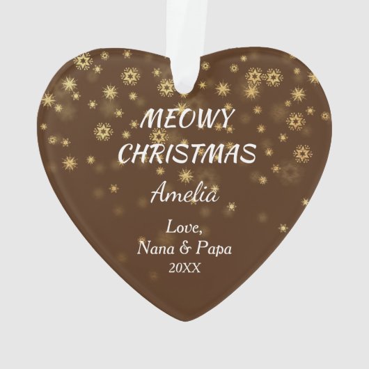 Gold Stars Tabby Cat Grandchild Ornament (Rückseite)