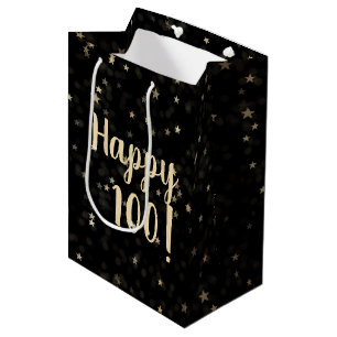 Gold Stars und Dots 100. Geburtstag Mittlere Gesch Geschenktüte