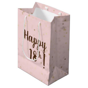 Gold Stars und Dots 18. Geburtstag Mittlere Gesche Geschenktüte