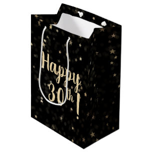 Gold Stars und Dots 30. Geburtstag Mittlere Gesche Geschenktüte