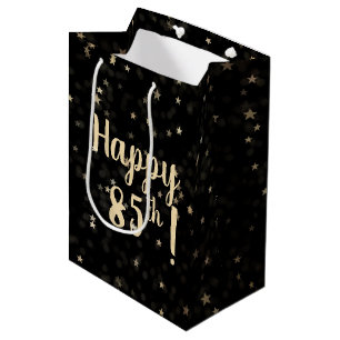 Gold Stars und Dots 85. Geburtstag Mittlere Gesche Geschenktüte