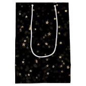 Gold Stars und Dots zum Geburtstag Mittlere Geschenktüte (Rückseite)
