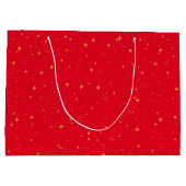 Gold Stars und Glitzern | Personalisiert Red Gift Große Geschenktüte (Rückseite)