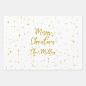 Gold Stars und Glitzern Personalisiertes Wrapping Geschenkpapier Set (Vorderseite)