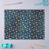 Gold Stars und Monde auf Blue Decoupage Seidenpapier (Basteln)