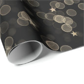 Gold Stars und Punkte auf schwarz Geschenkpapier (Rolleneckpunkt)