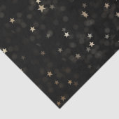 Gold Stars und Punkte auf schwarz Seidenpapier (Detail)