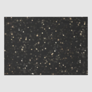 Gold Stars und Punkte auf schwarz Seidenpapier