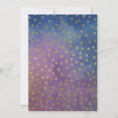 Gold Stars Watercolor Bat Mitzvah Einladung (Rückseite)