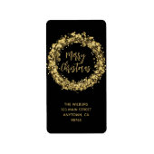 Gold Stars Weihnachts-Rücksendeadresse Adressaufkleber (Vorne)