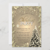 Gold Stars, Weihnachtsbaumfirma Weihnachtsfest Par Einladung (Vorderseite)