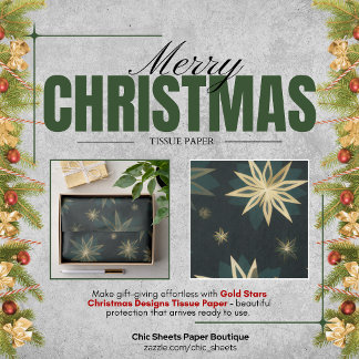 Gold Stars Weihnachtsdesigns Seidenpapier