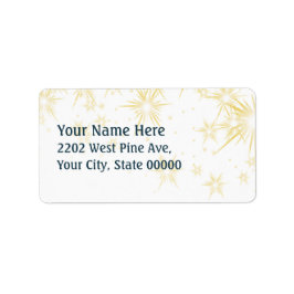 Gold Stars Weihnachtsrücksendetikett Adressaufkleber