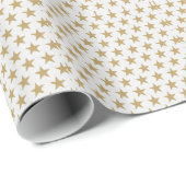 Gold Stars Weihnachtswrapping Paper Geschenkpapier (Rolleneckpunkt)