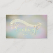 Gold Stars, Whisk, Cupcake, Cooking holografic Visitenkarte (Vorderseite)
