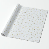 Gold Stars White Design Geschenkpapier (Ungerollt)