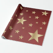 Gold Stars Wrapping Paper Geschenkpapier (Ungerollt)
