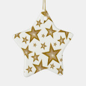 Gold Stars Zierstar weiß Keramikornament (Rechts)