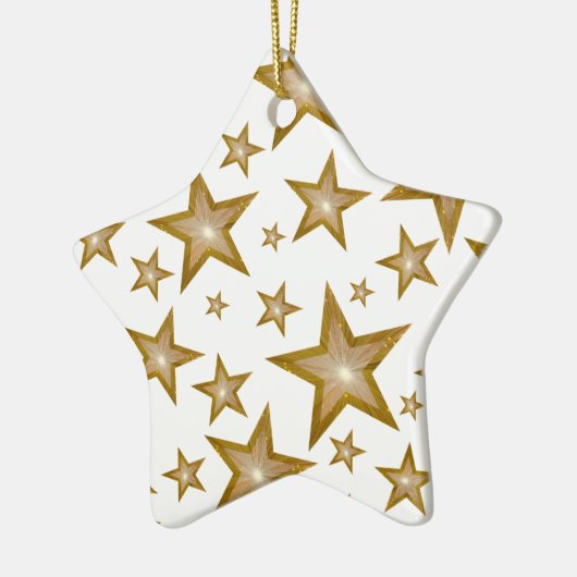 Gold Stars Zierstar weiß Keramikornament (Links)