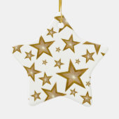 Gold Stars Zierstar weiß Keramikornament (Hinten)