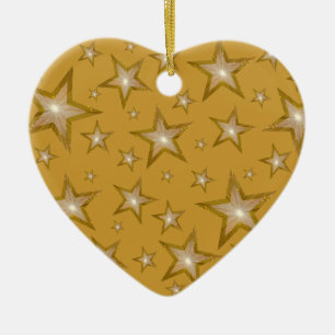 Gold-Stars-Ziertrampel Keramikornament