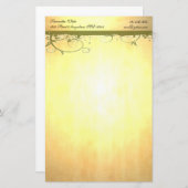 Gold Stationierung mit grünen Wirbel Briefpapier (Vorne/Hinten)