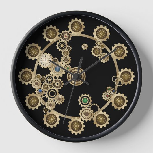 Gold Steampton Wall Clock Uhr (Vorderseite)