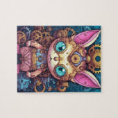 Gold Steampunk Cat Robot Puzzle (Horizontal)