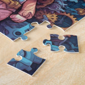 Gold Steampunk Cat Robot Puzzle (Seite)