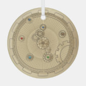 Gold Steampunk Keramik Ornament Aus Glas (Vorderseite)