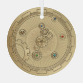 Gold Steampunk Keramik Ornament Aus Glas (Rückseite)