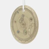 Gold Steampunk Keramik Ornament Aus Glas (Vorderseite links)
