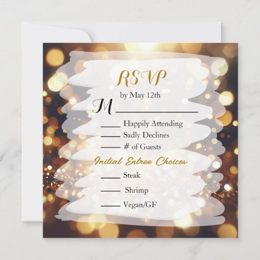 Gold Steampunk Personalisiert Wedding RSVP Save The Date (Rückseite)