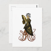 Gold SteamPunk Serie Design 5 Postkarte (Vorne/Hinten)