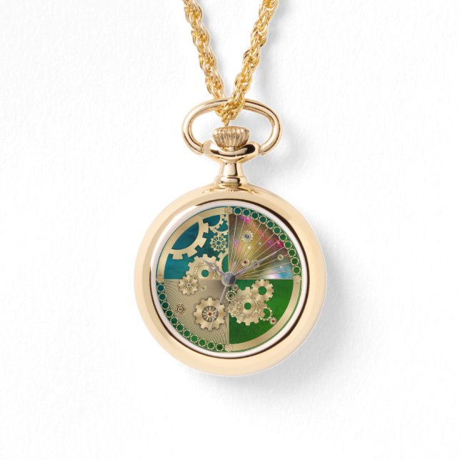 Gold Steampunk Watch Armbanduhr (Vorderseite)
